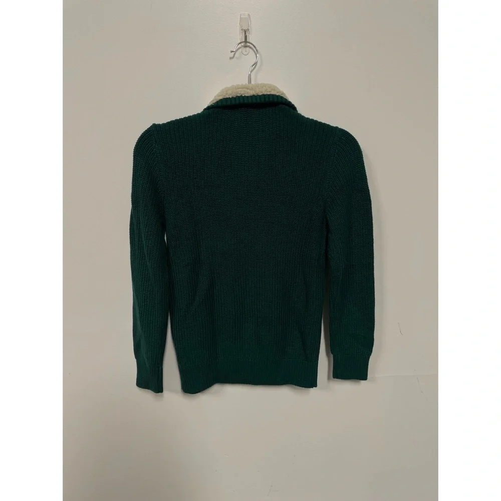 NWT The Children's Place Boys 1/4 Zip Sweater Green Size L (7/8)